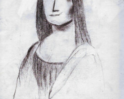 dessin de la joconde au crayon à papier