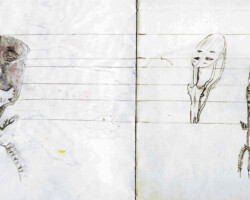 dessin qui semble représenter une statue africaine